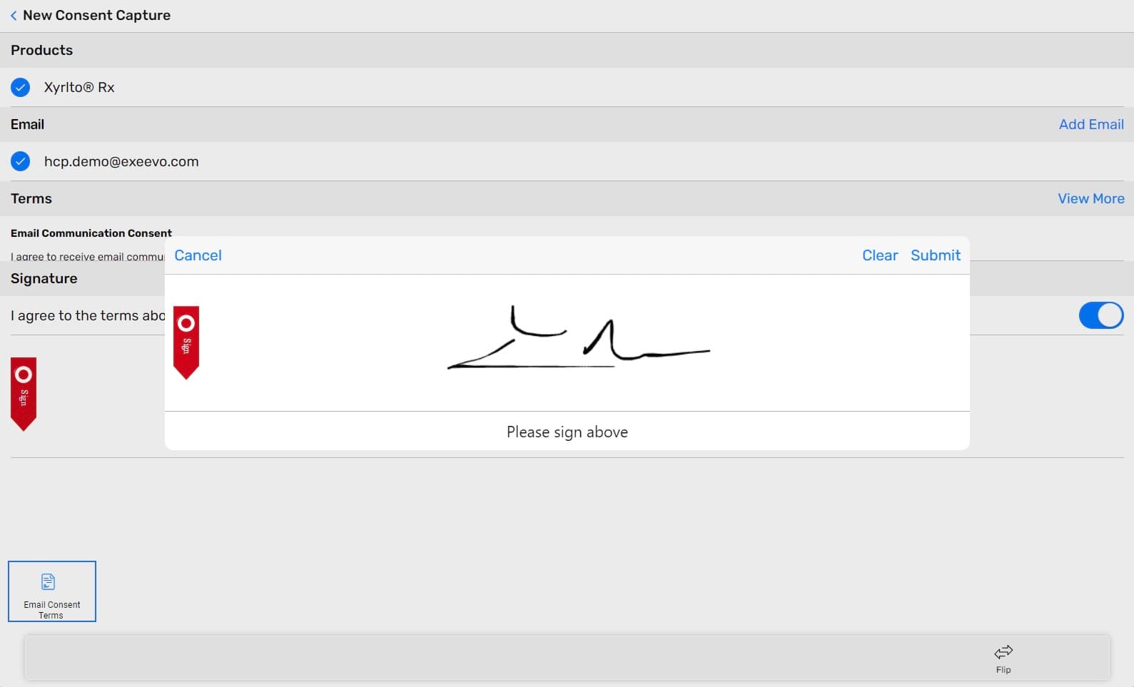 Screenshot of Compliance and Transparency in Exeevo CRM