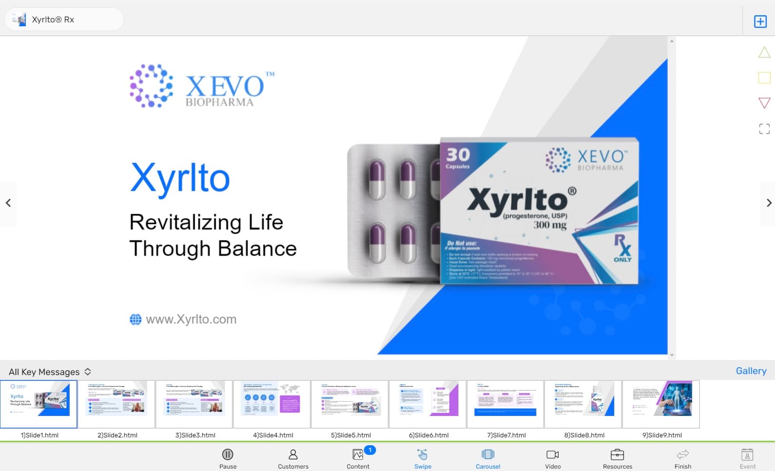 Screenshot of Content and MLR in Exeevo CRM