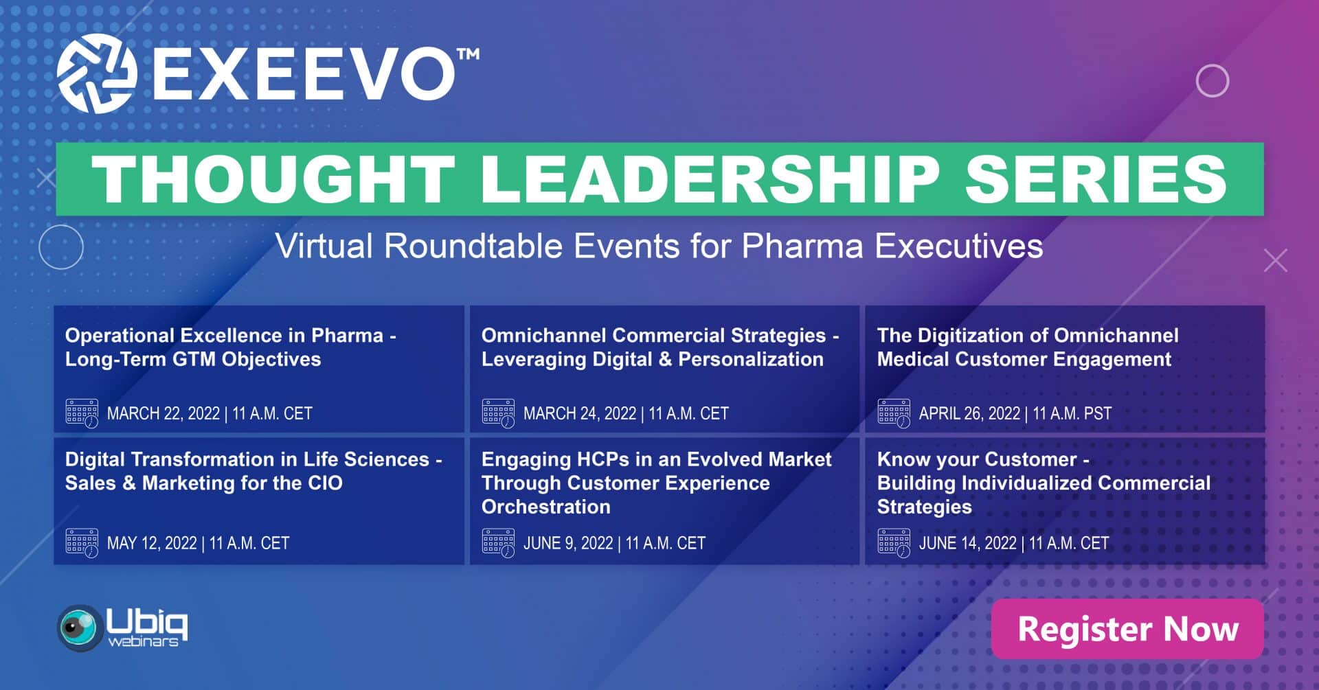 Exeevo Thought Leadership Events Spring 2022