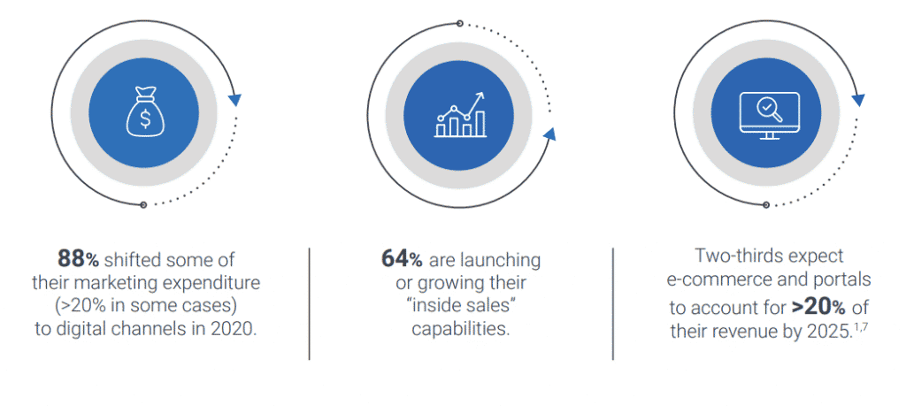 E-Commerce and Inside Sales Growth Expectations: A detailed analysis showing the expected growth in e-commerce and inside sales within the healthcare sector, highlighting the strategic shift towards digital sales channels.