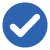 Small blue checkmark icon, symbolizing confirmation, success, or completion."